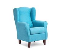 Abuelo A Gusto | Sillón Orejero Individual Roma - Compacto para Salón y Dormitorio - 106x74x78cm - Butaca de Lectura Cómoda y Ligera - Tela Antimanchas, Respaldo Alto y Sentada Firme (Turquesa)