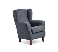 Abuelo A Gusto | Sillón Orejero Individual Roma - Compacto para Salón y Dormitorio - 106x74x78cm - Butaca de Lectura Cómoda y Ligera - Tela Antimanchas, Respaldo Alto y Sentada Firme (Marengo)