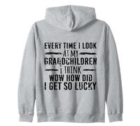 Abuelo Afortunado Cada Vez Que Miro a mis Nietos Sudadera con Capucha
