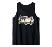 Abuelo americano patriótico abuelo bandera de Estados Unidos mapa vintage Camiseta sin Mangas