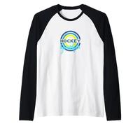 Abuelo de hockey con círculos de hockey modernos Camiseta Manga Raglan