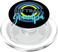 Abuelo de sóftbol con círculos modernos de sóftbol PopSockets PopGrip para MagSafe