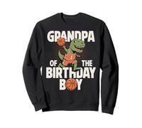 Abuelo del cumpleañero T-Rex Dino Basketball Birthday Sudadera