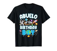 Abuelo del Cumpleaños Niño Astronauta Familia Espacio Planetas Camiseta