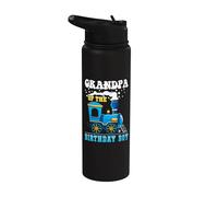 Abuelo del cumpleaños niño tren amante familia coincidencia Stainless Steel Insulated Water Bottle