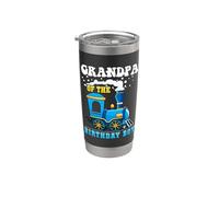 Abuelo del cumpleaños niño tren amante familia coincidencia Vaso térmico de acero inoxidable de doble pared
