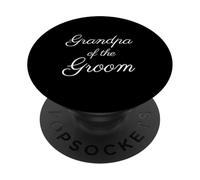Abuelo del Novio, Boda y Novia, Fuente de Escritura Blanca PopSockets PopGrip Adhesivo