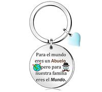 Abuelo Llaveros Hombre Navidad Llavero Día Del Padre Abuelo Apreciar Cumpleaños Regalo Corazón Azul Etiqueta Retiro Recuerdo De Nieto Nieta Apreciación Nana Acción Gracias Etiqueta de Astronauta