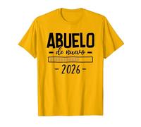 Abuelo por Segunda Vez 2026 - Anuncio Embarazo Abuelos Camiseta, Hombre, Dorado Brillante, S