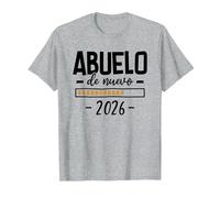 Abuelo por Segunda Vez 2026 - Anuncio Embarazo Abuelos Camiseta, Hombre, Gris Jaspeado, 6XL