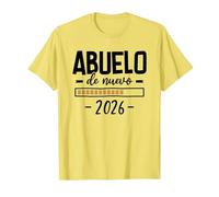 Abuelo por Segunda Vez 2026 - Anuncio Embarazo Abuelos Camiseta, Hombre, Limón, M