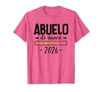 Abuelo por Segunda Vez 2026 - Anuncio Embarazo Abuelos Camiseta, Hombre, Rosa Jaspeado, L