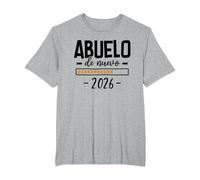 Abuelo por Segunda Vez 2026 - Anuncio Embarazo Abuelos Camiseta, Hombre Tallas Grandes, Gris Jaspeado, 2X Alto