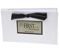 Abuelo Regalos primer Nieto Brag Book Blanco fauxsuede Holds 32 4 X 6 imágenes