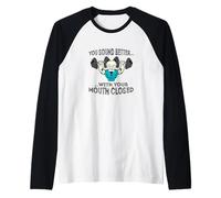 Abuelo rudo, suenas Mejor con la Boca Cerrada. Camiseta Manga Raglan