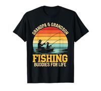 Abuelo Y Nieto Compañeros De Pesca para La Vida Pescador Camiseta
