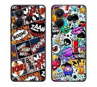 Abuenora Funda para Xiaomi Redmi Note 14 4G Global Edition, [2 Piezas] Carcasa Silicona Slim Flexible Antigolpes Case con Dibujos Grupo A