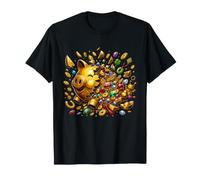 Abundancia Lucky Golden Piggy Bank Riqueza Monedas Gemas Camiseta
