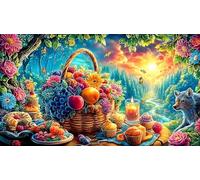 Abundant Frutas and Flowers in Front of Country Cottage Puzzle de 1000 Piezas de Papel Reciclado - Juego Extremadamente diFícil para Adultos Actividad para casa 75x50/1000pcs