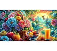 Abundant Frutas and Flowers in Front of Country Cottage Puzzle de 1000 Piezas de Papel Reciclado para Adultos - Regalo Divertido & Actividad Familiar Decoración de Pared 75x50/1000pcs