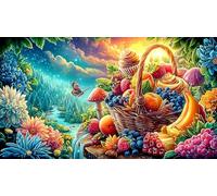 Abundant Frutas and Flowers in Front of Country Cottage Puzzle de 1000 Piezas para Adultos - Juego Familiar Divertido DesaFío edugatoivo diFícil 75x50/1000pcs