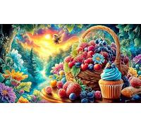 Abundant Frutas and Flowers in Front of Country Cottage Puzzle para Adultos de 1000 Piezas - Juego Divertido & Estimulante Papel Reciclado Idea de Regalo para casa 75x50/1000pcs