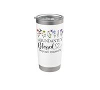 Abundantly Blessed Beyond Measure Womens Christian Scripture Vaso térmico de acero inoxidable de doble pared