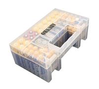 ABUNRO Estuche organizador de batería para 60 soportes de batería, diseño mejorado para pilas AAA AA de 9 V y caja de almacenamiento de pilas de botón con capacidad para 60 baterías de varios tamaños