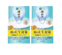 Aburiya [Lote de 2] Hadalabo Gokujun Koi UV White Gel, protector solar hidratante todo en uno SPF50+ PA ++++, fabricado en Japón, 90 g