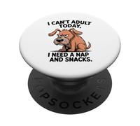 Aburrido - Perro Que no Puedo Adulto Hoy - Necesito una Siesta y bocadillos PopSockets PopGrip Adhesivo