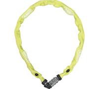 ABUS 1200/60 Web Lime - Cadena | Candado bicicleta, nivel 3, código numérico, acero especial, funda textil, protege pintura, ideal para bicicletas infantiles