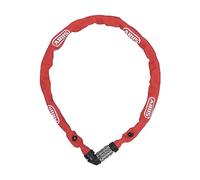 ABUS 1200/60 Web Red - Cadena | Candado bicicleta, nivel seguridad 3, código numérico, acero especial, funda textil, protección pintura