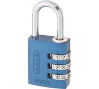Abus 145/30_AZUL - Candado aluminio combinacion 30mm 3 dígitos azul | Código numérico de 3 dígitos, no necesita llave, para maleta y taquilla, nivel de seguridad 3, peso 55 g