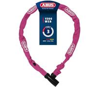 ABUS 1500/60 Web Coral - Cadena | Candado de bicicleta con cadena de 4 mm, cierre automático, acero especial, funda textil protectora