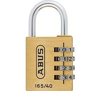 Abus 165/20 - Candado combinación latón 20mm 3 dígitos | Código numérico de 3 dígitos sin llave - Candado para maleta y cerradura - Cuerpo de latón - Grillete de acero
