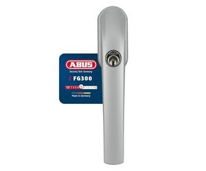 Abus 37384 - Manilla con cerrojo para ventanas | Bloqueo infantil con cilindro de presión - para plástico, aluminio y madera - Pasador cuadrado 32 - 44 mm