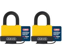 Abus 50265 - Candado intemperie (latón, 35 mm, moderno) color amarillo (Paquete de 2)