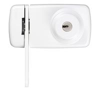 Abus 532795 7035 W - Cerrojo extra para puerta con cilindro doble y estribo de bloqueo, color blanco