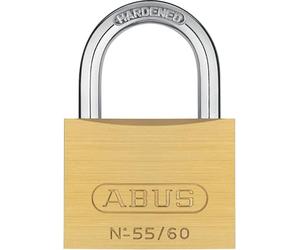ABUS 60028595 Candado de latón | Cuerpo de cerradura de latón macizo, partes internas anticorrosión, bloqueo automático presionando hacia abajo