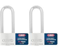 Abus 64TI/40HB63 KA6412 - Candado Titalium de 40mm arco extra largo llaves iguales (Paquete de 2)