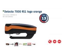 ABUS 7000 RS1/B Detecto Logo OG Negro Naranja Bloqueador de Disco Sonoro