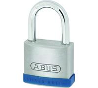 ABUS 79263 Cerradura de Falda con Llave, Plata/Azul, 45 mm