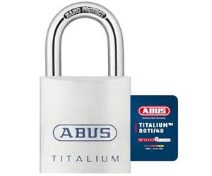 Abus 80TI/40KA8012 - Candado Titalium arco Nano protect y llave de 6 pitones 40mm llaves iguales