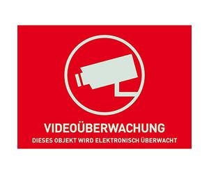 ABUS Adhesivo de advertencia de videovigilancia AU074052V sin logotipo, 74 x 52,5 mm, reflectante