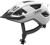 ABUS Aduro 3.0 LED casco de bicicleta, casco de ciudad deportivo en un diseño elegante para el día a día y excursiones deportivas, con luz trasera, para hombres y mujeres, talla L, blanco