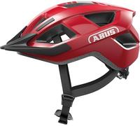 ABUS Aduro 3.0 LED casco de ciclismo, casco urbano deportivo en un diseño elegante para el día a día y excursiones deportivas, con luz trasera, para hombres y mujeres, talla M, rojo