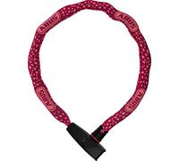 ABUS Antirrobo de cadena Catena 6806K - Antirrobo de bicicleta ligero de acero endurecido con tubo textil de moda - Cadena cuadrada con nivel de seguridad 6 - 85 cm - Rojo con dibujo de corazón