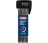 ABUS Bordo Lite 6055C SH cerradura plegable - con soporte y código de combinación - Cerradura de combinación extra-ligera de acero especial - Nivel de seguridad 7 - 85 cm - Negro