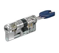 Abus Bravus Mx Pro Magnet. Cilindro de alta seguridad doble embrague, 5 llaves incopiables y tarjeta de propiedad. Color Níquel/Leva larga. Bombín para cerraduras perfil europeo Servilock. (30/50)