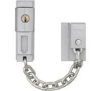 ABUS Cadena de Seguridad SK79 para Puerta de Entrada - con Llave | Cadena endurecida, cilindro de 4 pines giratorio, seguro infantil, apta para cristal y perfiles metálicos, color plateado